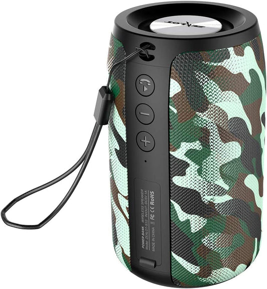 Bluetooth Speaker, Portable Speaker, S32 Outdoor Speaker, Waterproof IPX5, Dual Pairing, Stereo Sound/Tf Card/Usb/Aux Competible for Iphone14 Samsung Home/Hiking/Fishing- Camo