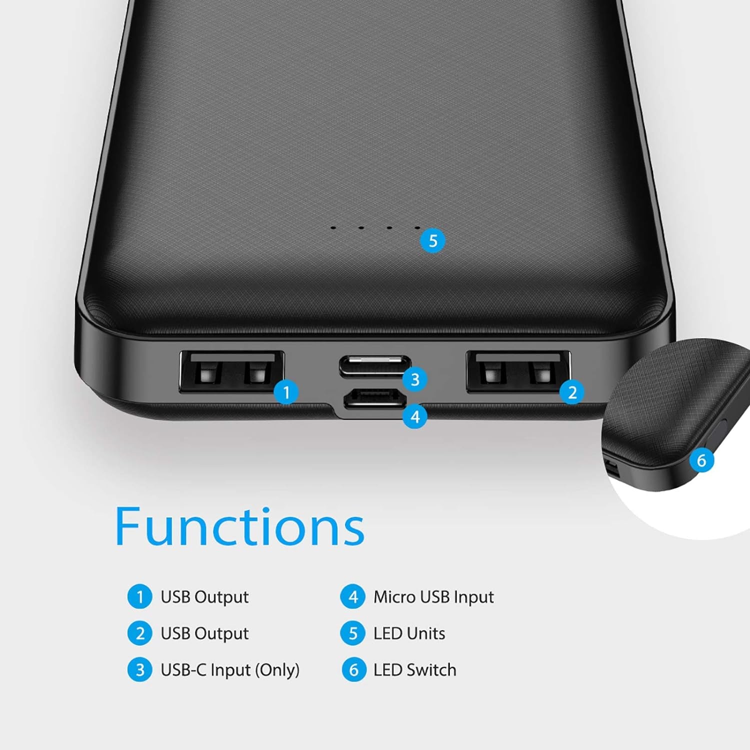 2-Pack 15000Mah Portable Charger, Power Bank/W Two 5V/2A USB Output Ports and USB C Fast Input, Portable Phone Charger Compatible with Iphones, Android Smartphones and More
