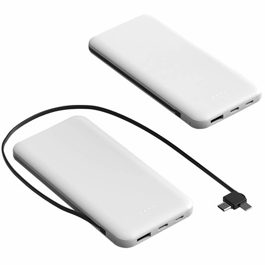 10000mAh Power Bank Portable Phone Charger External Battery Pack with LT & Type-C Double-ended Cable Type-C USB Cable Fit For IOSPhone 14 Android And More